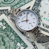 Marc Jacobs Sally White Dial Silver Steel Strap Watch for Women - MBM8642
