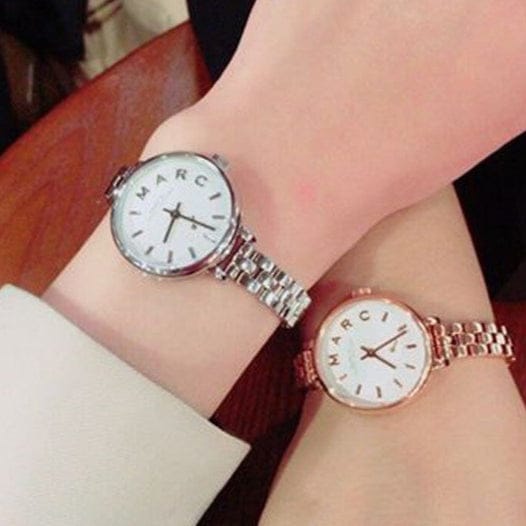 Marc Jacobs Sally White Dial Silver Steel Strap Watch for Women - MBM8642