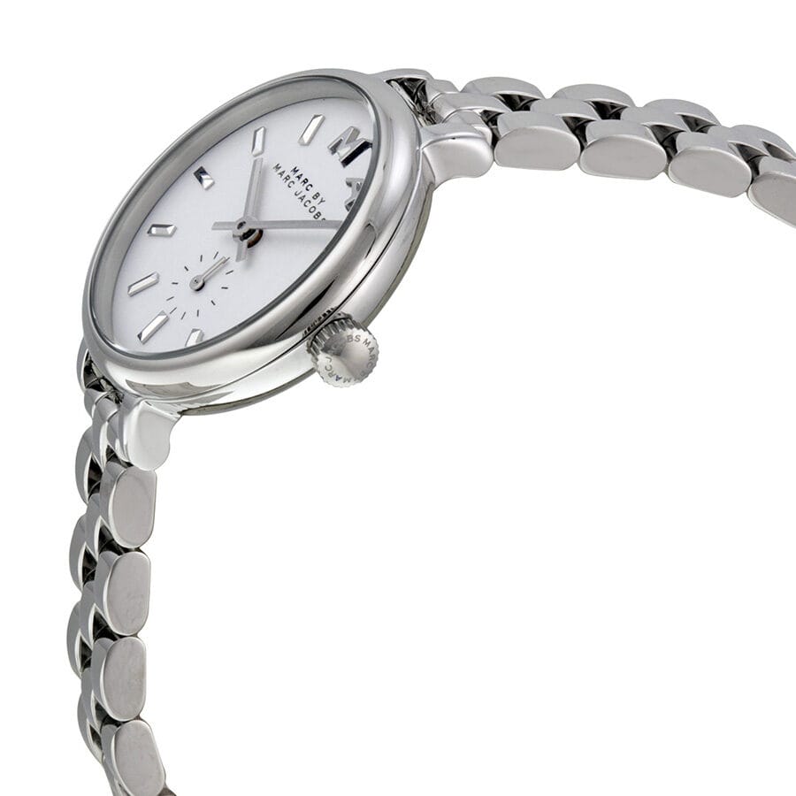 Marc Jacobs Sally White Dial Silver Steel Strap Watch for Women - MBM8642
