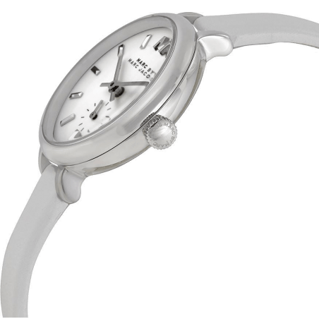 Marc Jacobs Sally White Dial White Leather Strap Watch for Women - MBM1350