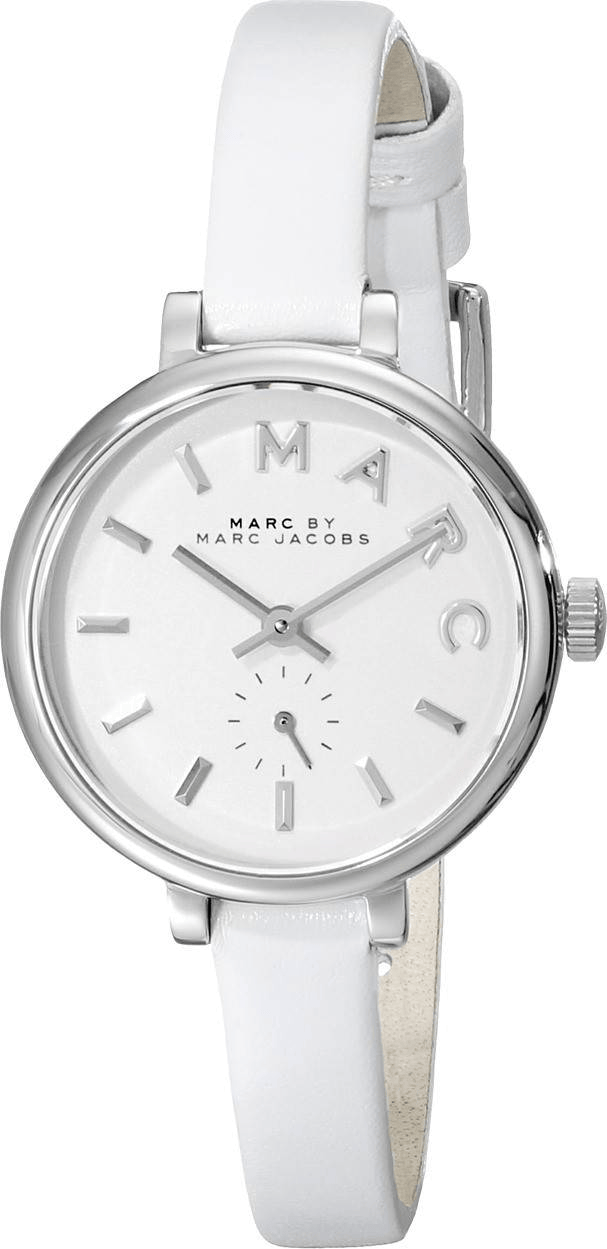 Marc Jacobs Sally White Dial White Leather Strap Watch for Women - MBM1350