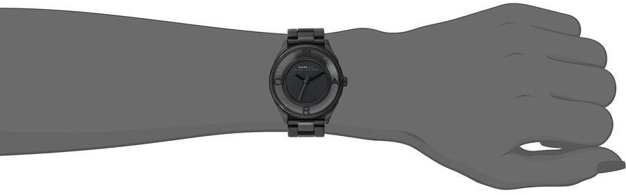 Marc Jacobs Tether Transparent Black Dial Black Steel Strap Watch for Women - MBM3415