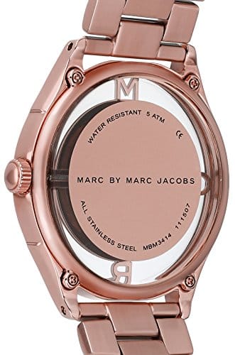 Marc Jacobs Tether Transparent Rose Gold Dial Rose Gold Steel Strap Watch for Women - MBM3414