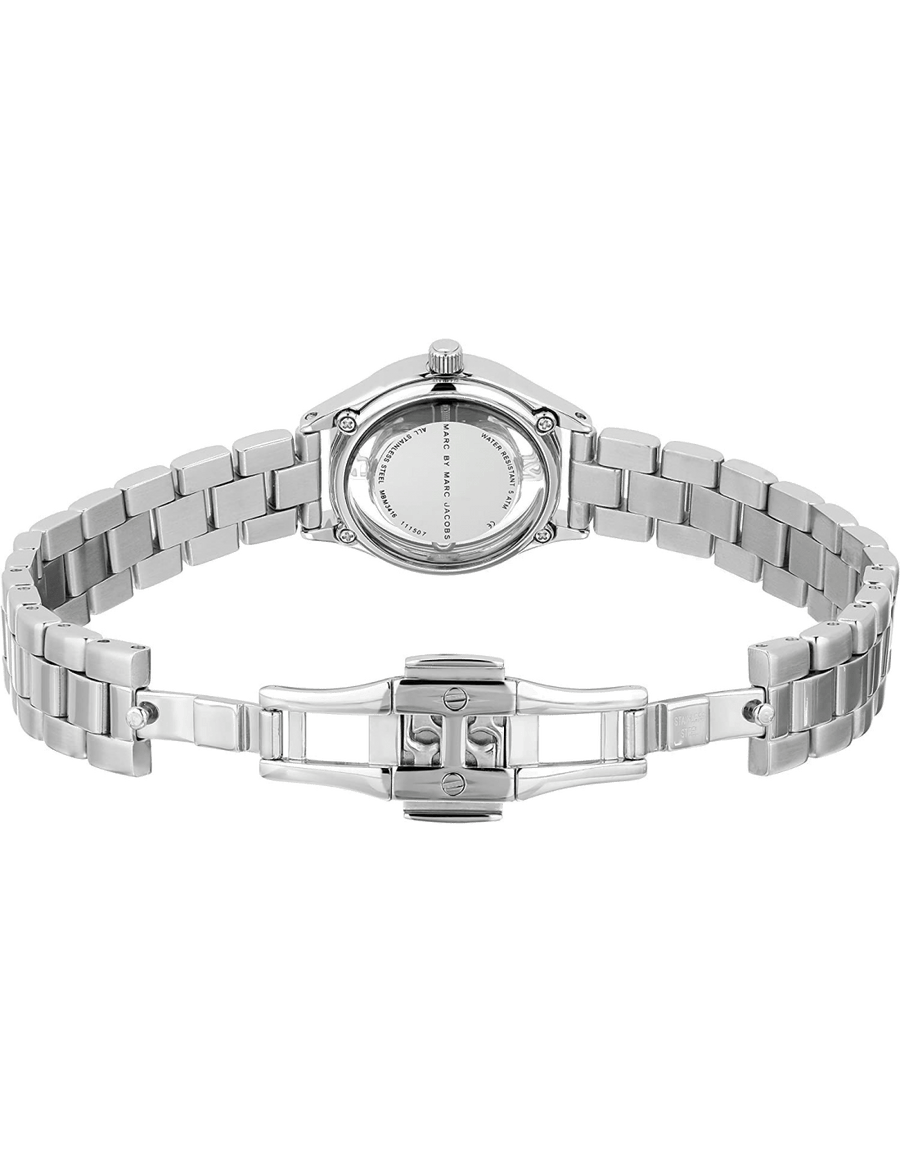 Marc Jacobs Tether Transparent Silver Dial Silver Steel Strap Watch for Women - MBM3416