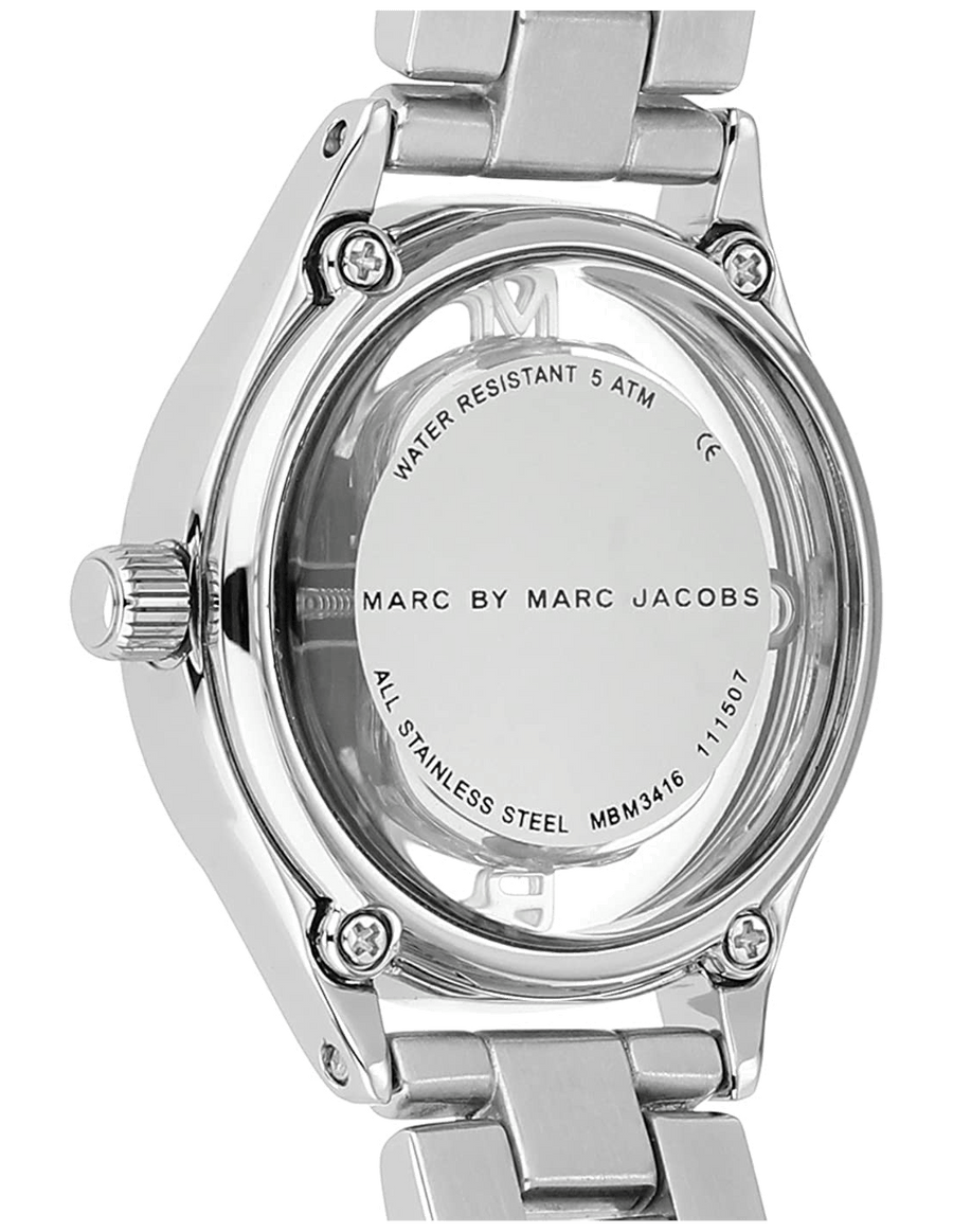 Marc Jacobs Tether Transparent Silver Dial Silver Steel Strap Watch for Women - MBM3416