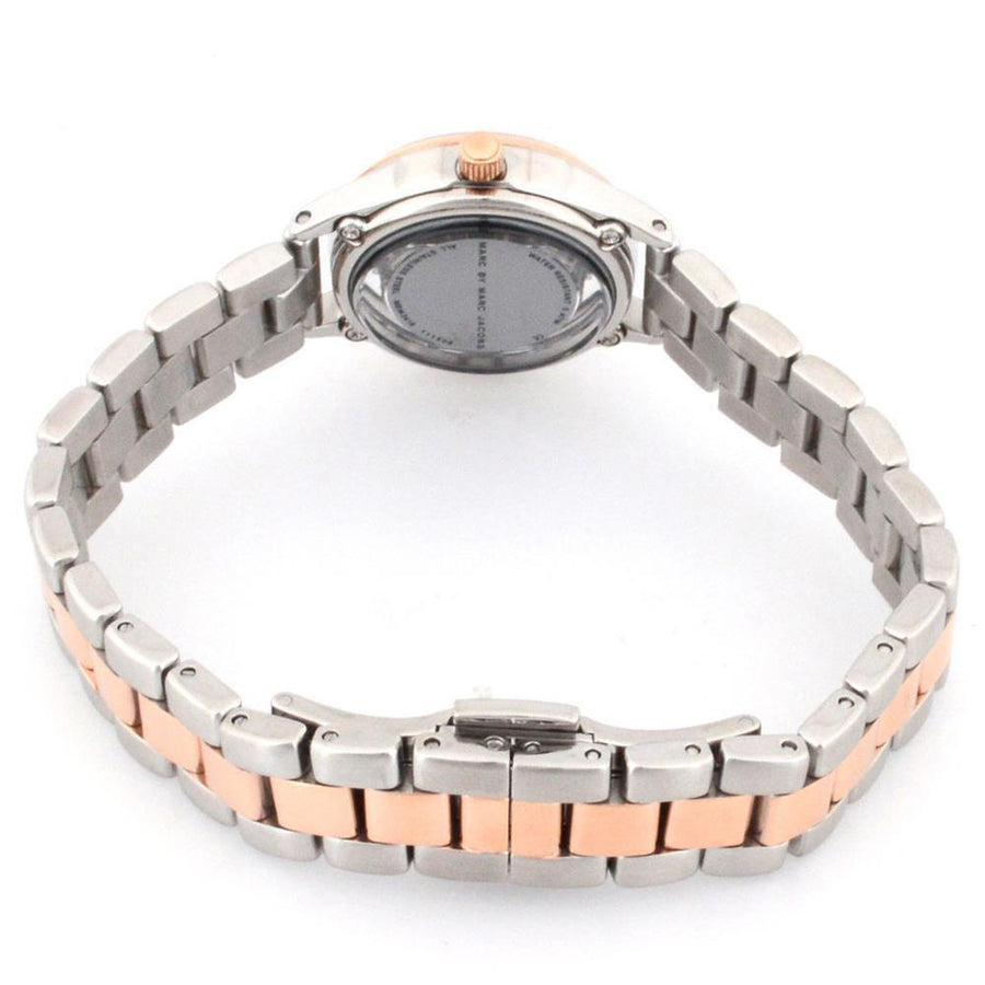 Marc Jacobs Tether Transparent White Dial Two Tone Steel Strap Watch for Women - MBM3418