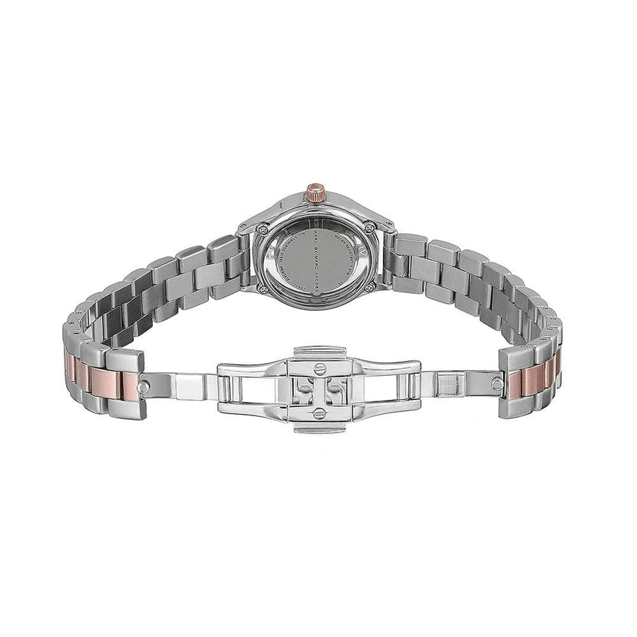 Marc Jacobs Tether Transparent White Dial Two Tone Steel Strap Watch for Women - MBM3418