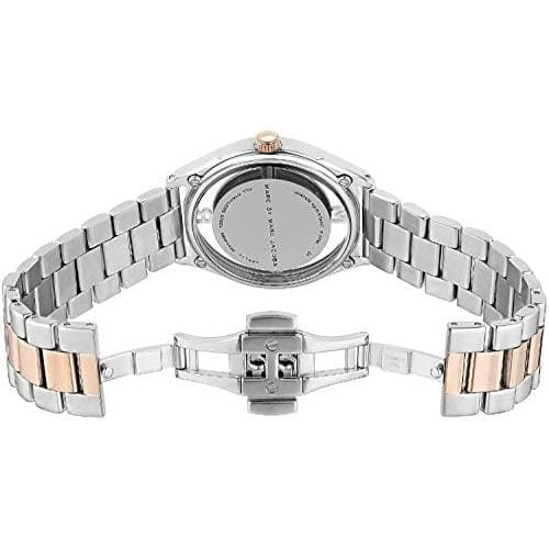 Marc Jacobs Tether Transparent White Dial Two Tone Steel Strap Watch for Women - MBM3418