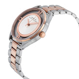 Marc Jacobs Tether Transparent White Dial Two Tone Steel Strap Watch for Women - MBM3436