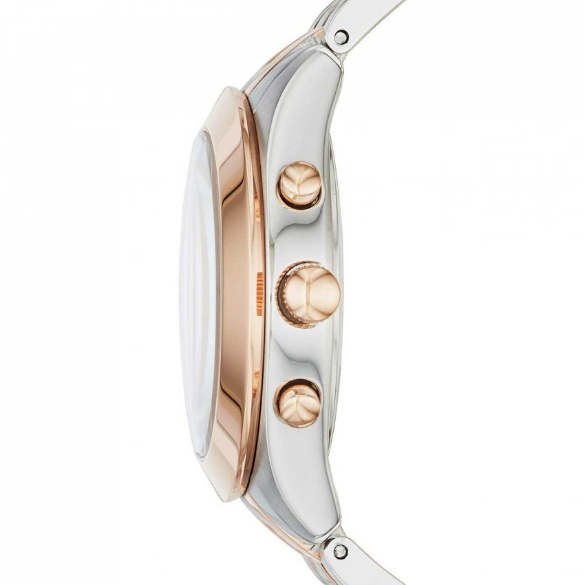 Marc Jacobs Peeker Chronograph Silver Two Tone Steel Strap Watch for Women - MBM3369