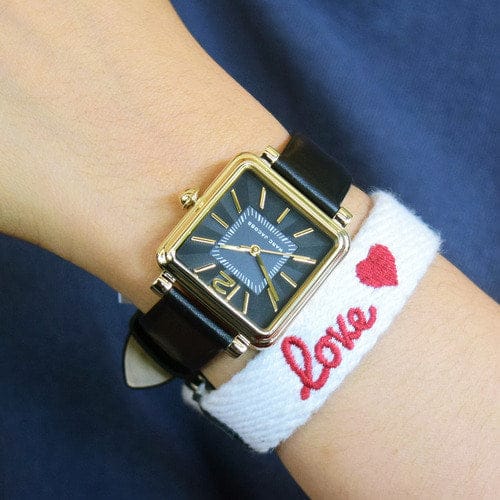 Marc Jacobs Vic Black Dial Black Leather Strap Watch for Women - MJ1522