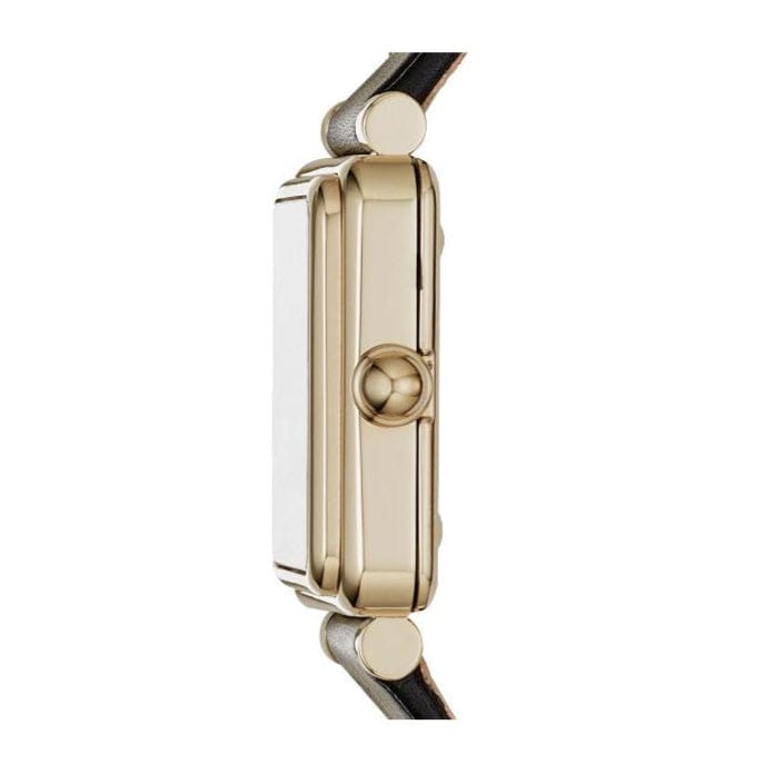 Marc Jacobs Vic Silver Dial Black Leather Strap Watch for Women - MJ1437