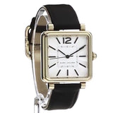 Marc Jacobs Vic Silver Dial Black Leather Strap Watch for Women - MJ1437