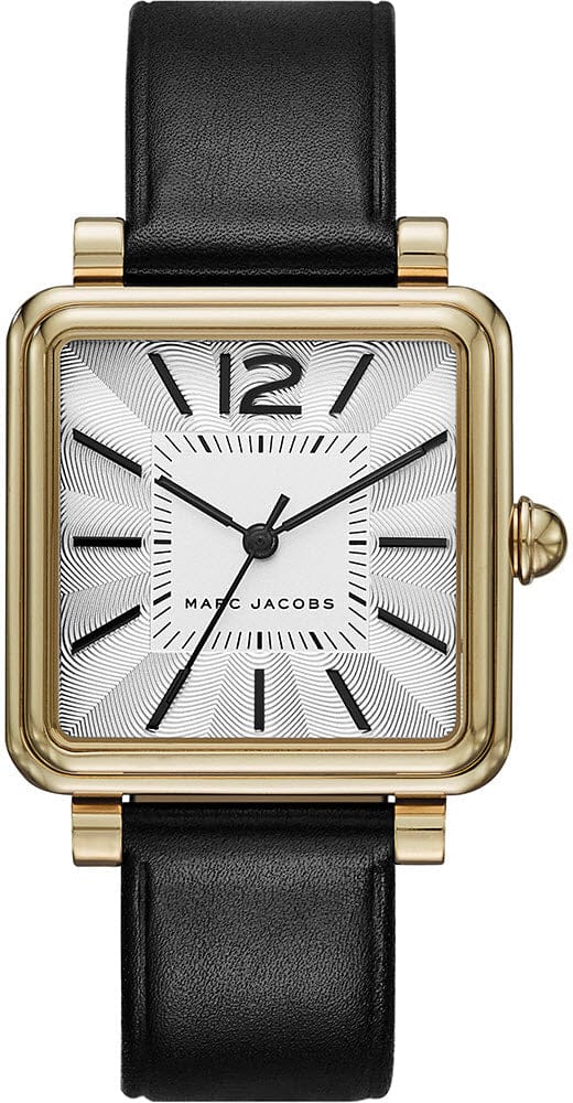 Marc Jacobs Vic Silver Dial Black Leather Strap Watch for Women - MJ1437