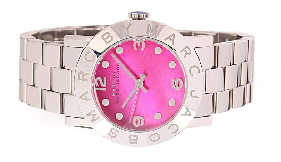 Marc Jacobs Amy Pink Dial Silver Steel Strap Watch for Women - MBM8623