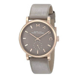 Marc Jacobs Baker Grey Dial Grey Leather Strap Watch for Women - MBM1266