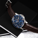 Maserati Competizione Analog Blue Dial Brown Leather Strap Watch for Men - R8851100004