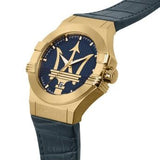 Maserati Potenza Blue Dial Blue Leather Strap Watch For Men - R8851108035