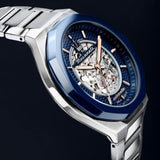 Maserati Stile Automatic Skeleton Silver Dial Silver Steel Strap Watch For Men - R8823142004