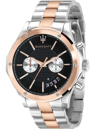 Maserati Circuito Chronograph Black Dial Two Tone Steel Strap Watch For Men - R8873627004