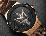 Maserati Potenza Classic Black Dial Rose Gold Mesh Bracelet Watch For Men - R8853108009