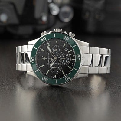 Maserati Competizione Chronograph Black Dial Silver Steel Strap Watch For Men - R8873600008