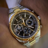 Maserati Competizione Chronograph Black Dial Two Tone Steel Strap Watch For Men - R8853100016