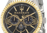 Maserati Competizione Chronograph Black Dial Two Tone Steel Strap Watch For Men - R8853100016