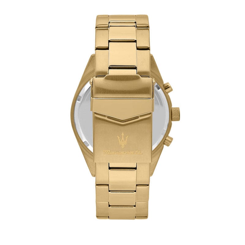 Maserati Competizione Chronograph Blue Dial Gold Steel Strap Watch For Men - R8853100026