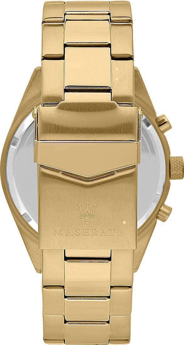 Maserati Competizione Chronograph Blue Dial Gold Steel Strap Watch For Men - R8853100026
