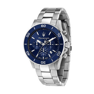 Maserati Competizione Chronograph Blue Dial Silver Steel Strap Watch For Men - R8873600002
