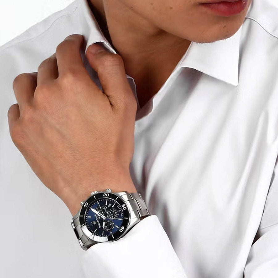 Maserati Competizione Chronograph Blue Dial Silver Steel Strap Watch For Men - R8873600009