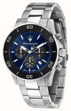 Maserati Competizione Chronograph Blue Dial Silver Steel Strap Watch For Men - R8873600009
