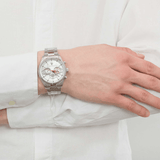 Maserati Competizione Chronograph White Dial Silver Steel Strap Watch For Men - R8853100017