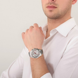 Maserati Competizione Chronograph White Dial Silver Steel Strap Watch For Men - R8853100017