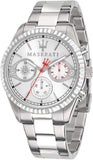 Maserati Competizione Chronograph White Dial Silver Steel Strap Watch For Men - R8853100017