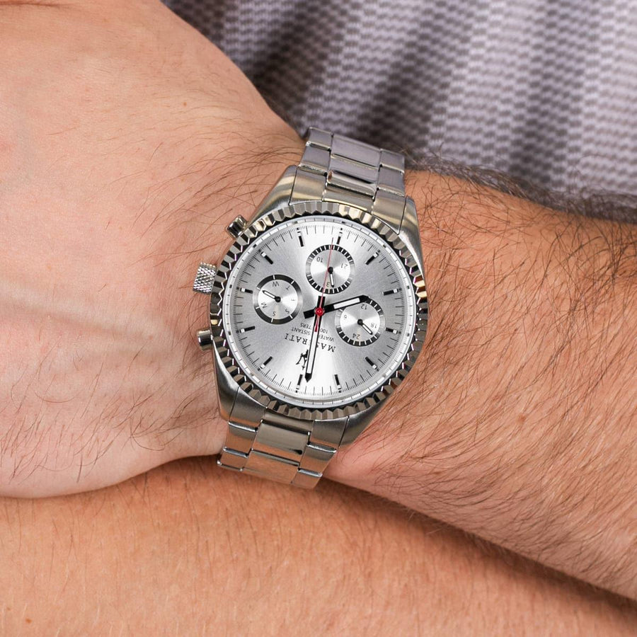 Maserati Competizione Silver Dial Silver Steel Strap Watch For Men - R8853100018