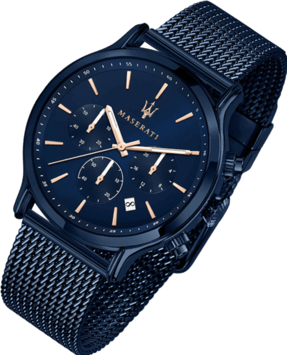 Maserati Epoca Analog Blue Dial Blue Mesh Bracelet Watch For Men - R8873618010
