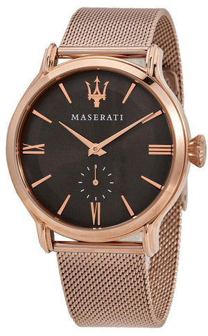 Maserati Epoca Anthracite Dial Rose Gold Mesh Bracelet Watch For Men - R8853118004