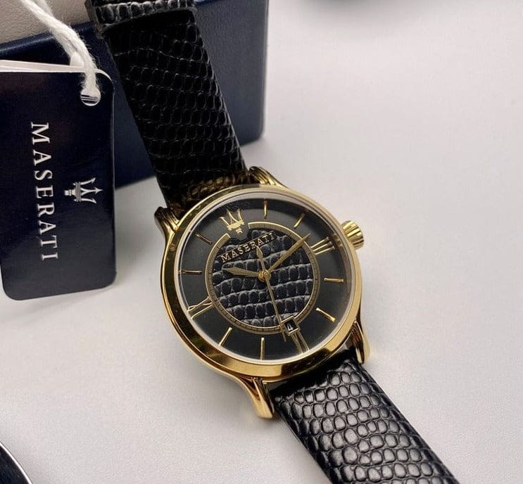 Maserati Epoca Black Dial Black Leather Strap Watch For Women - R8851118501