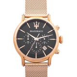 Maserati Epoca Black Dial Gold Mesh Bracelet Watch For Men - R8873618005