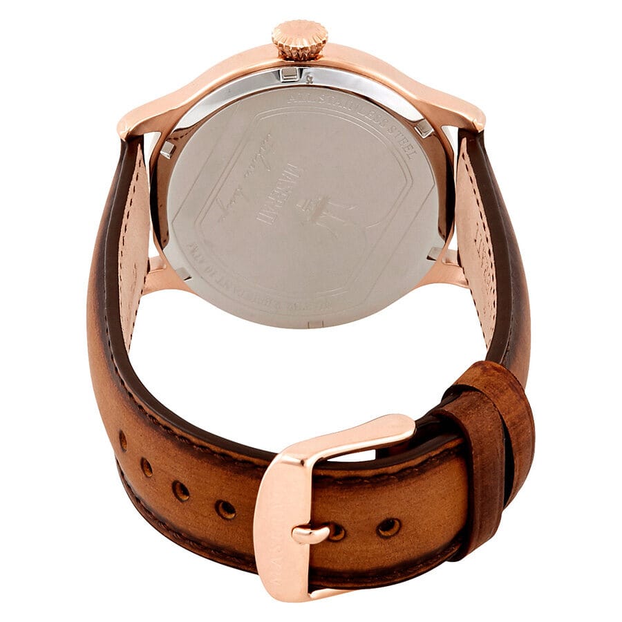 Maserati Epoca Blue Dial Brown Leather Strap Watch For Men - R8851118001