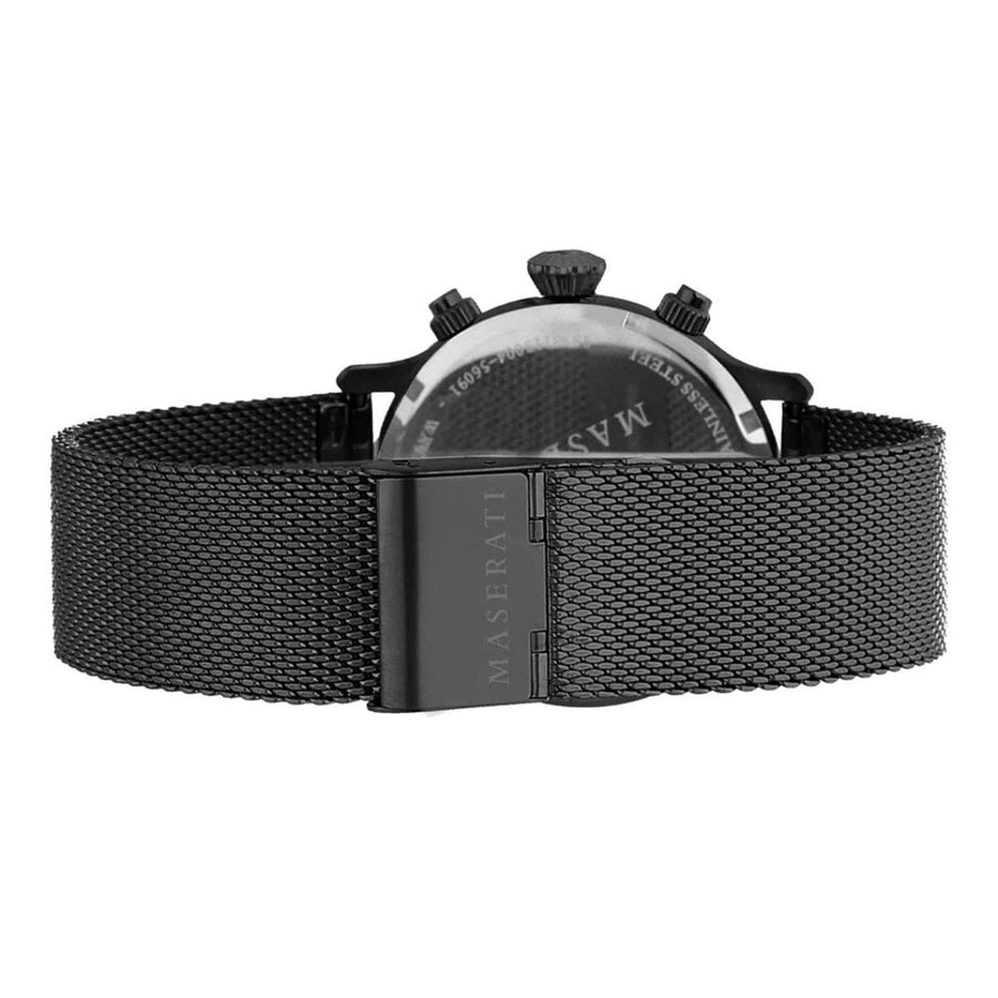 Maserati Epoca Chronograph Black Dial Black Mesh Strap Watch For Men - R8873618013