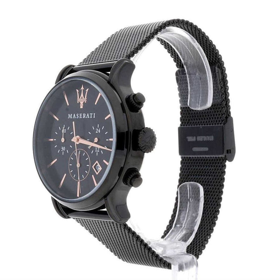 Maserati Epoca Chronograph Black Dial Black Mesh Strap Watch For Men - R8873618013