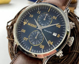 Maserati Epoca Chronograph Blue Dial Brown Leather Strap Watch For Men - R8871618001