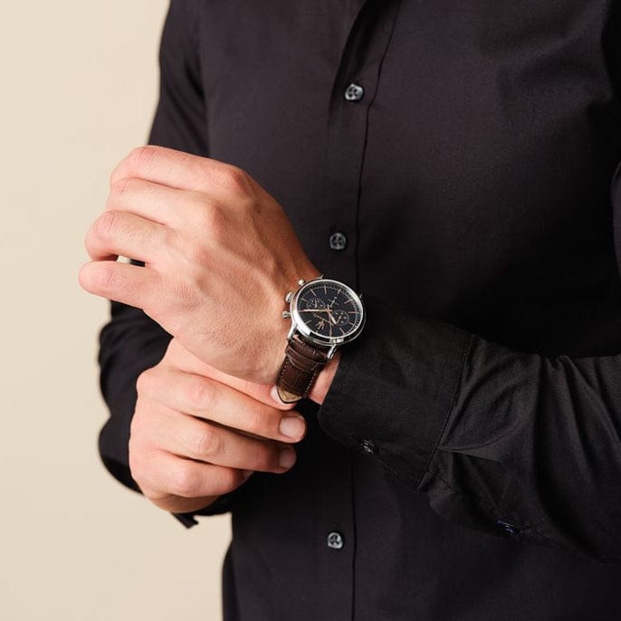 Maserati Epoca Chronograph Blue Dial Brown Leather Strap Watch For Men - R8871618014