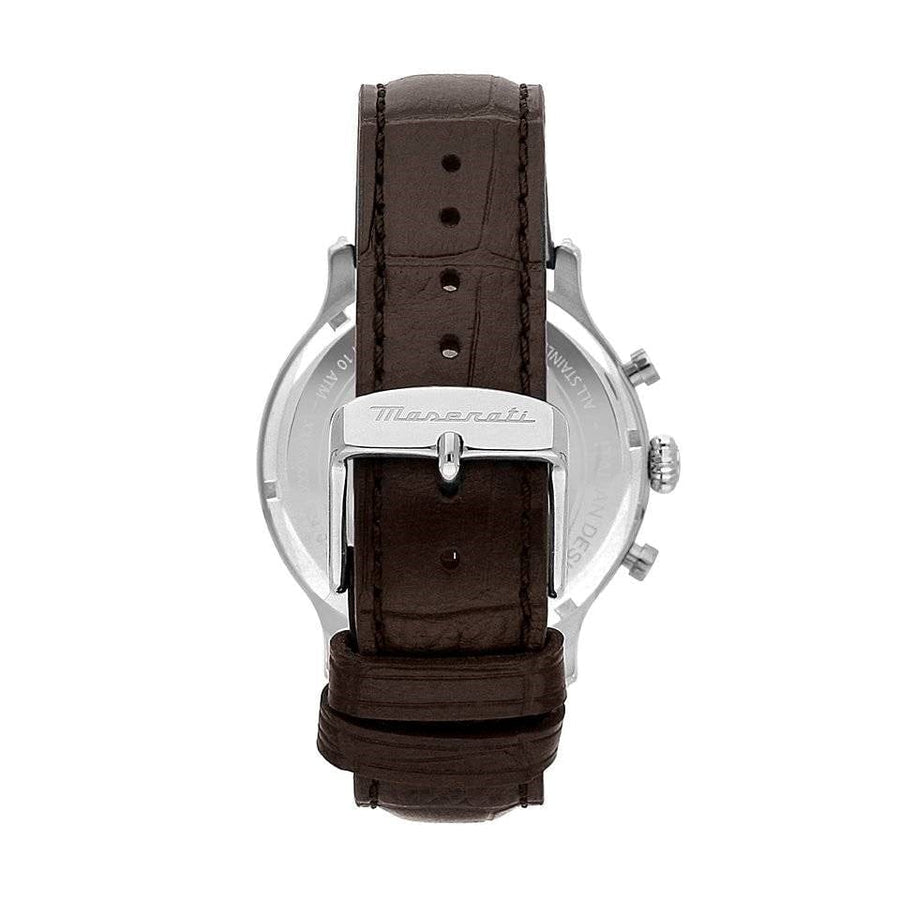Maserati Epoca Chronograph Blue Dial Brown Leather Strap Watch For Men - R8871618014