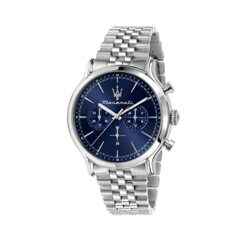 Maserati Epoca Chronograph Blue Dial Silver Steel Strap Watch For Men - R8873618024