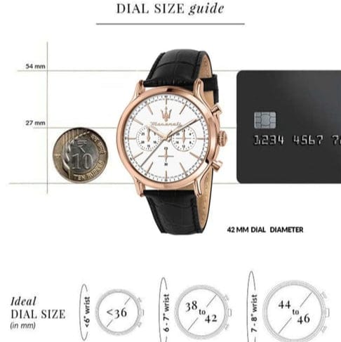Maserati Epoca Chronograph White Dial Black Leather Strap Watch For Men - R8871618016