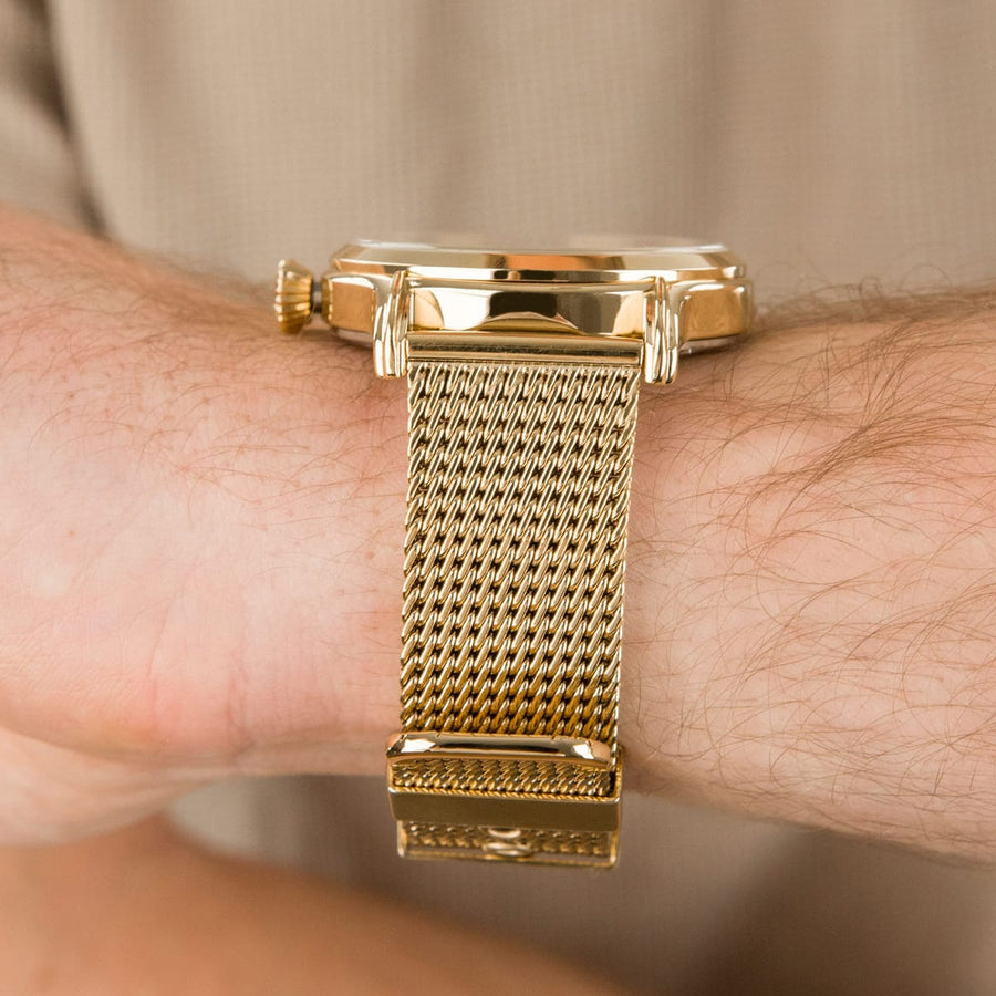 Maserati Epoca Golden Dial Golden Mesh Bracelet Watch For Men - R8853118003